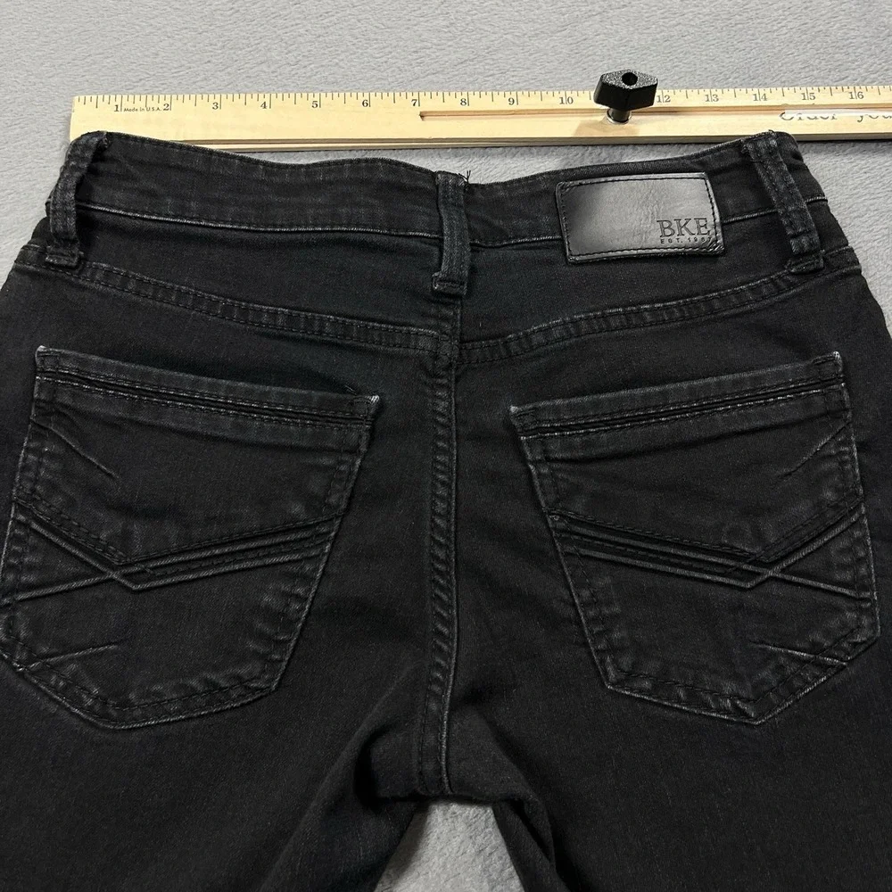 BKE Jeans Mens 29x32 Black Jake Straight Mid Rise Dark Wash Stretch Denim